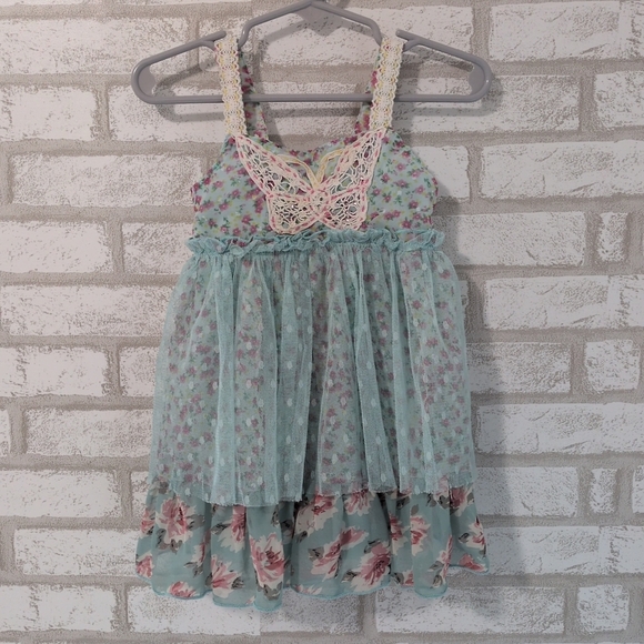 Baby Sara Other - Baby Sara Butterfly Dress Size 2T Floral Tulle